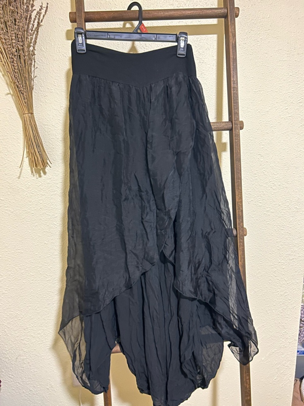 Women's Black High-Low Layered pants